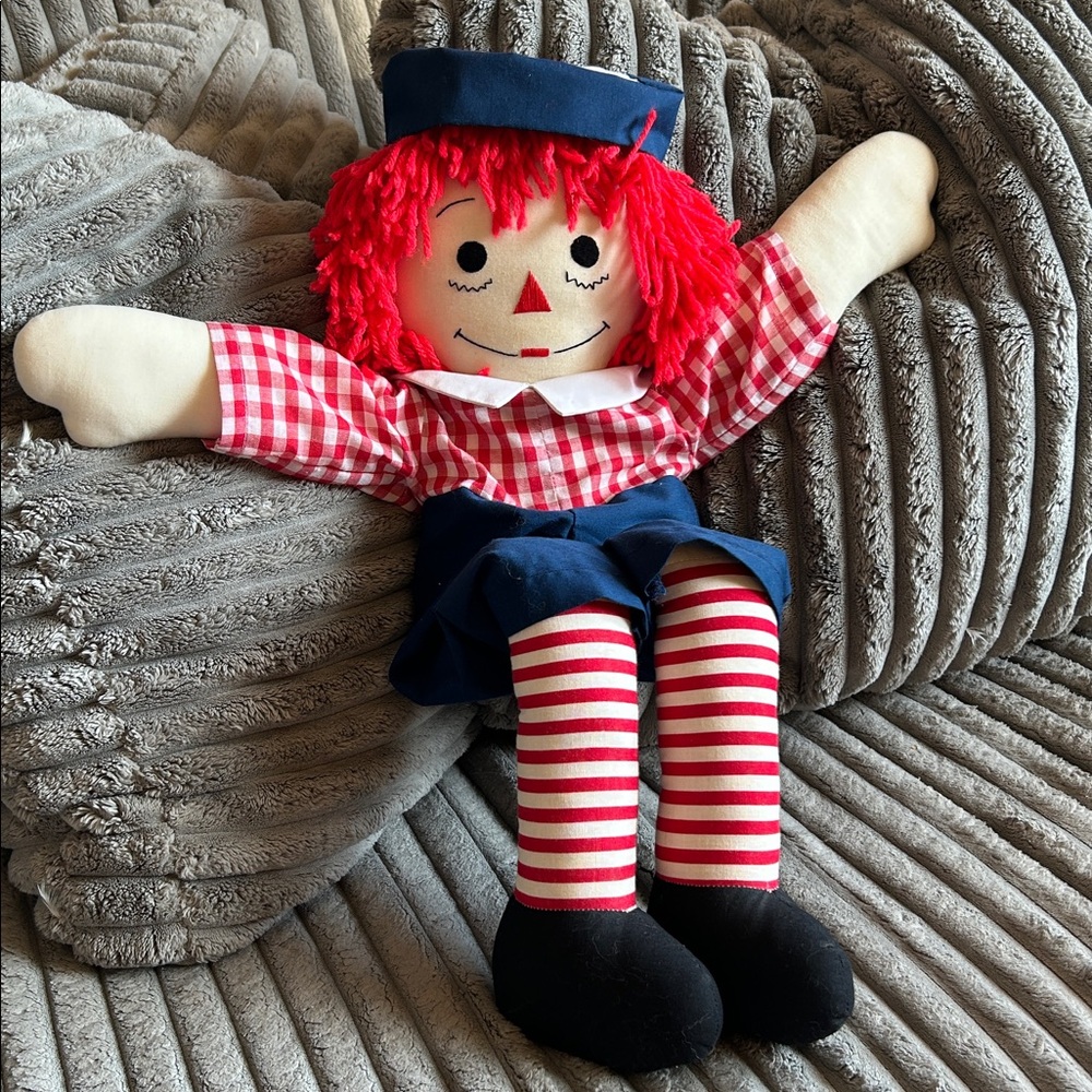 Raggedy Andy Vintage Collectible Doll Sweet Face "I Love you,” Large Rag Doll - Picture 5 of 12